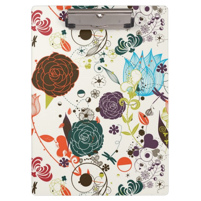 Carpeta De Pinza Estampado de flores retro 2 2 (Anverso)