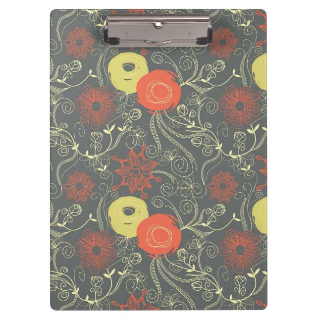 Carpeta De Pinza Estampado de flores retro 3 (Anverso)