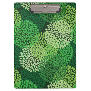Carpeta De Pinza Estampado de flores verde