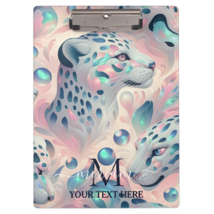 Carpeta De Pinza Estampado de leopardo de ópalo femenino Oficina Es
