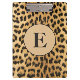 Carpeta De Pinza Estampado de leopardo guepardo negro marrón Monogr