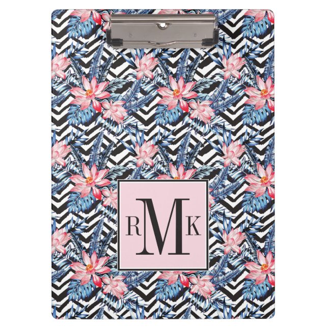 Carpeta De Pinza Estampado de plores tropical de Lotus (Anverso)