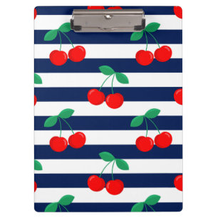 Carpeta De Pinza Estampado de Rayas de Cereza – Regalo y Decoración