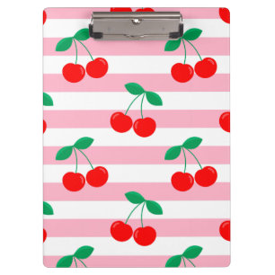 Carpeta De Pinza Estampado de Rayas de Cereza – Regalo y Decoración