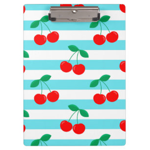 Carpeta De Pinza Estampado de Rayas de Cereza – Regalo y Decoración
