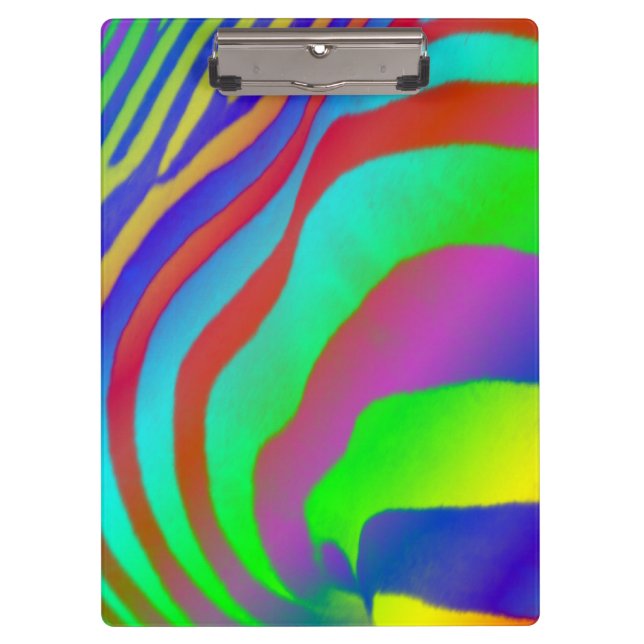 Carpeta De Pinza Estampado de zebra del arco iris (Anverso)