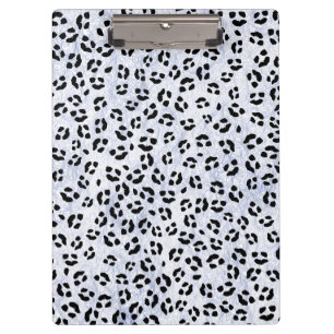 Carpeta De Pinza Estampado leopardo blanco