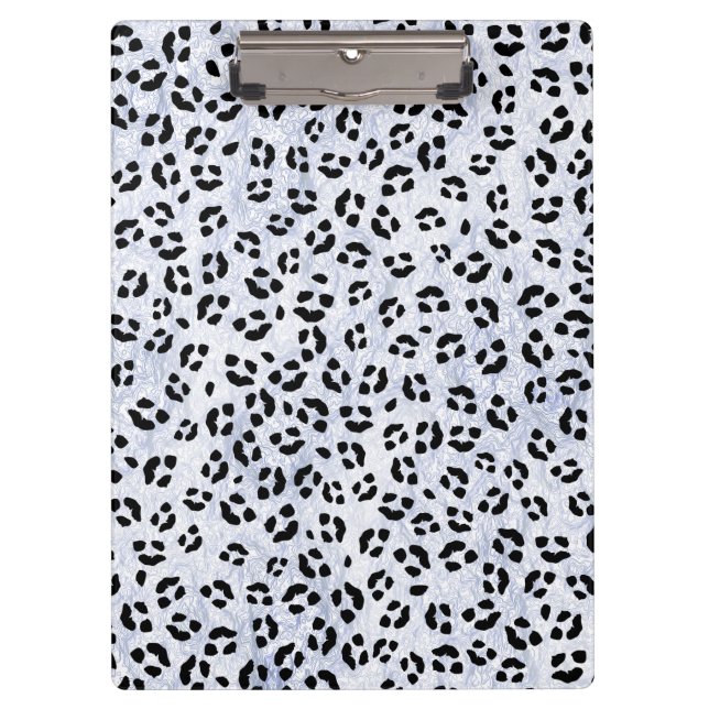 Carpeta De Pinza Estampado leopardo blanco (Anverso)