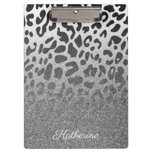 Carpeta De Pinza Estampado leopardo del purpurina