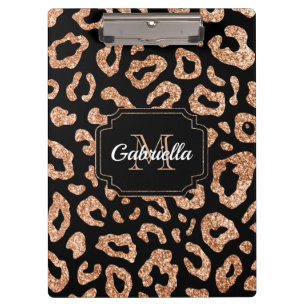 Carpeta De Pinza Estampado leopardo del purpurina