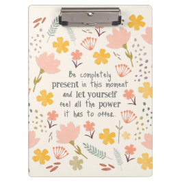 Carpeta De Pinza Estar presente en el momento - palabras inspirador