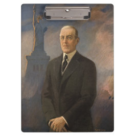 Carpeta De Pinza Estatua de la Libertad y Presidente Woodrow Wilson