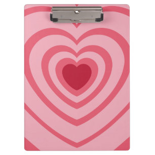 Carpeta De Pinza Estética del corazón rosado estratificado