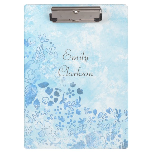 Carpeta De Pinza Estilo de acuarela de invierno azul (Anverso)