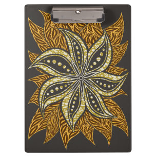 Carpeta De Pinza Estilo de Batik Floral Resumen Africano