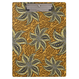 Carpeta De Pinza Estilo de Batik Floral Resumen Africano