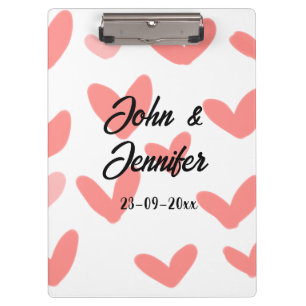 Carpeta De Pinza estilo de texto minimalista simple blanco corazón