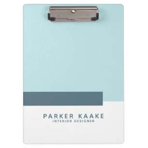 Carpeta De Pinza Estilo geométrico moderno simple azul pastel