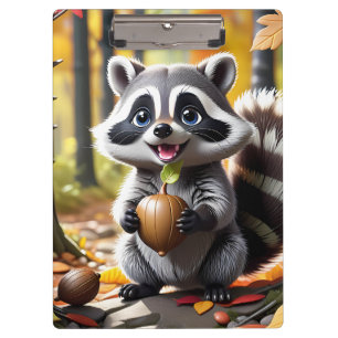Carpeta De Pinza Estilo kawaii lindo Raccoon ambiente otoño