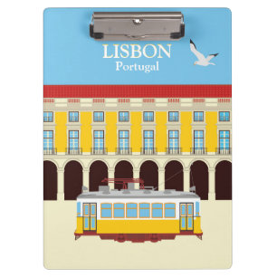 Carpeta De Pinza Estilo vintage del tranvía amarillo de Lisboa