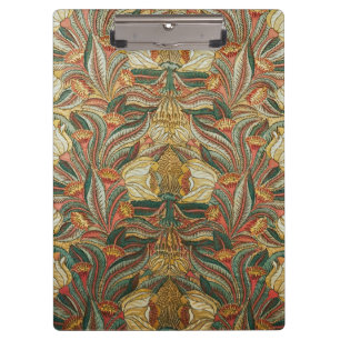 Carpeta De Pinza Estilo William Morris Rosa Verde Botánico
