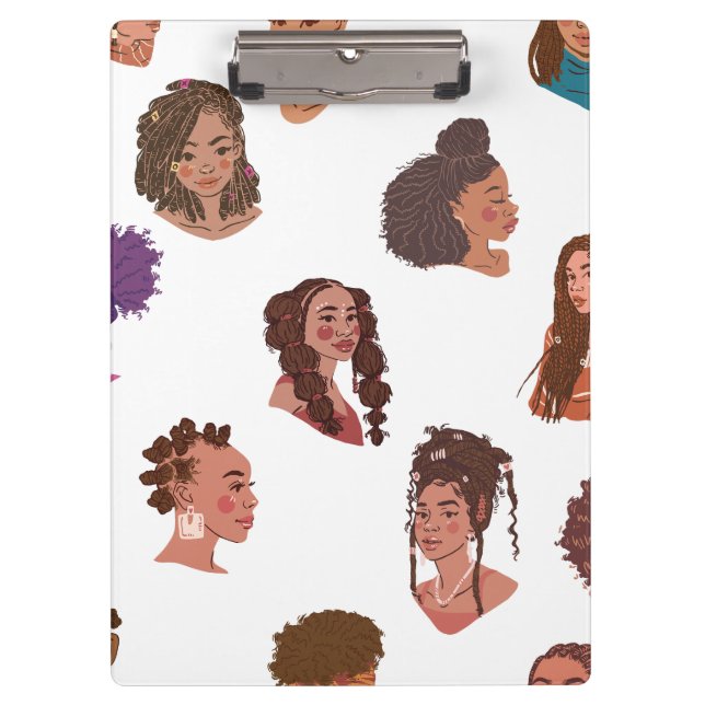 Carpeta De Pinza Estilos de pelo de Chica negro (Anverso)