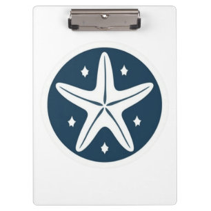 Carpeta De Pinza Estrella de mar con estrellas blancas