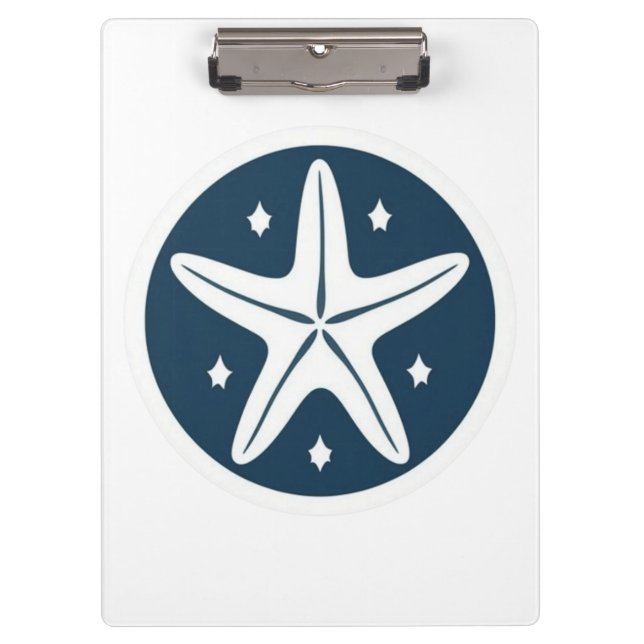 Carpeta De Pinza Estrella de mar con estrellas blancas (Anverso)