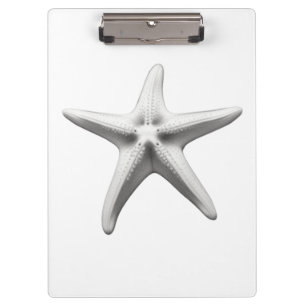 Carpeta De Pinza Estrella de mar en blanco y negro