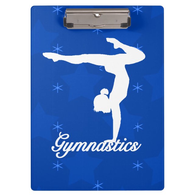 Carpeta De Pinza Estrellas azules del chica de la gimnasia (Anverso)