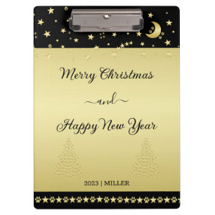 Carpeta De Pinza Estrellas de Navidades brillantes de oro, trapos d