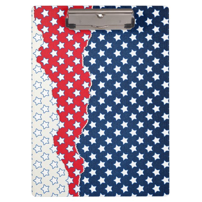 Carpeta De Pinza Estrellas rojas, blancas y azules (Estados Unidos) (Anverso)