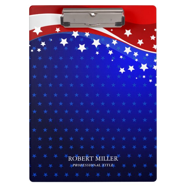 Carpeta De Pinza Estrellas y franjas abstractas de la bandera ameri (Anverso)