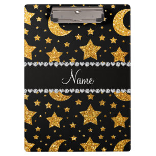 Carpeta De Pinza Estrellas y lunas amarillas conocidas de encargo