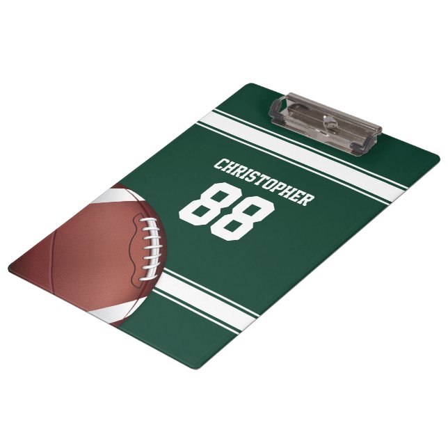 Carpeta De Pinza Estriberas verdes y blancas Jersey Grid Iron Footb (Angular)