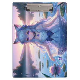 Carpeta De Pinza Ethereal Water Anime Catgirl Doble cara