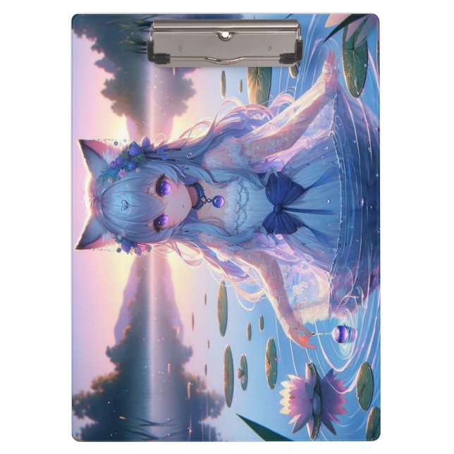 Carpeta De Pinza Ethereal Water Anime Catgirl Doble cara (Anverso)