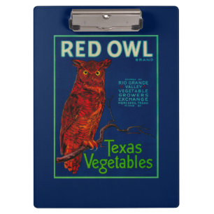 Carpeta De Pinza Etiqueta vegetal del búho rojo