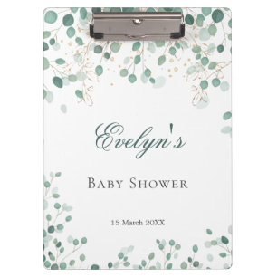 Carpeta De Pinza Eucalyptus Foliage Gold deja Baby Shower