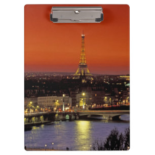 Carpeta De Pinza Europa, Francia, París. Vista del atardecer de la