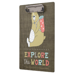 Carpeta De Pinza Explore el osito mundial del boho