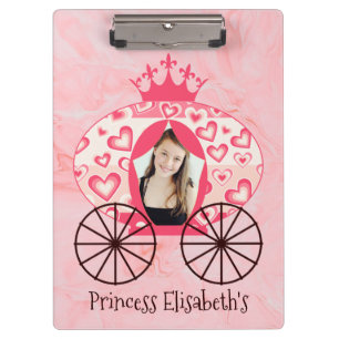 Carpeta De Pinza Fairytale Royal Princess Carriage Chica Cumpleaños