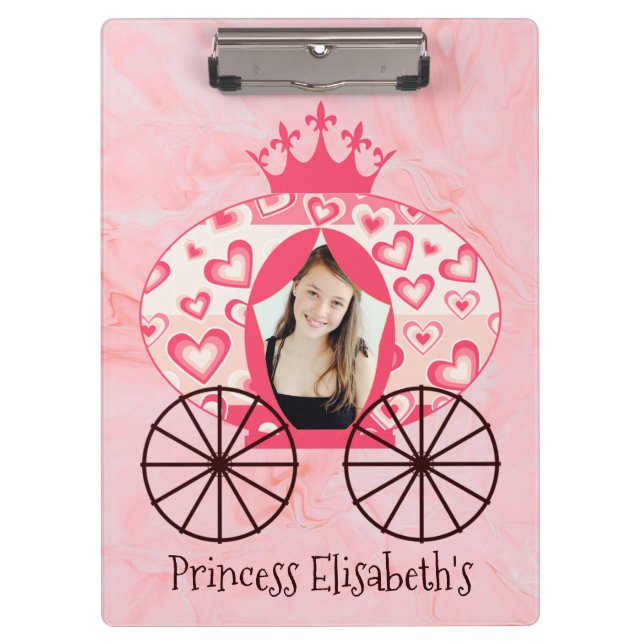 Carpeta De Pinza Fairytale Royal Princess Carriage Chica Cumpleaños (Anverso)