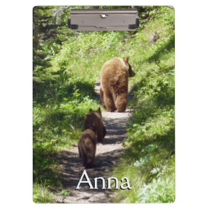Carpeta De Pinza Familia de oso marrón
