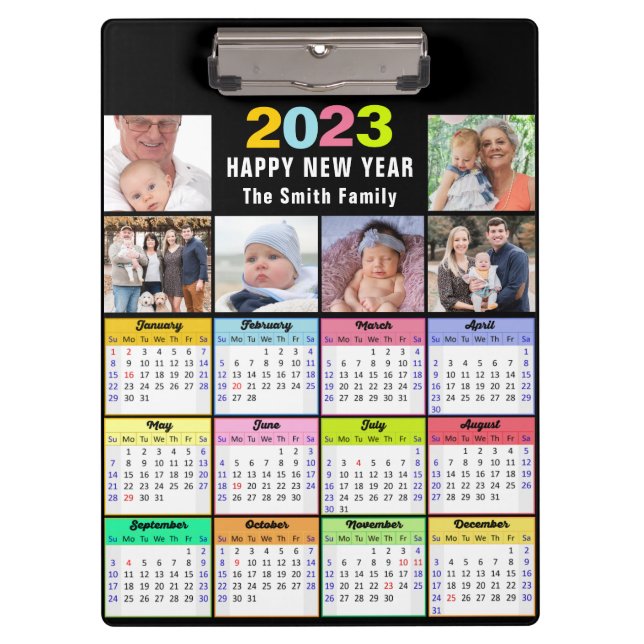 Carpeta De Pinza Familia de Personalizados de calendario 2023-2026  (Anverso)