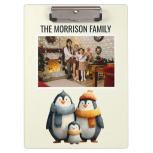 Carpeta De Pinza Familia de Pingüinos Invernales Acogedora