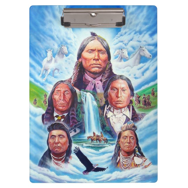 Carpeta De Pinza Famosos jefes indios nativos americanos pintando (Anverso)