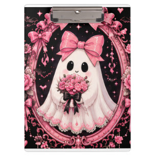 Carpeta De Pinza Fantasma Bailarina Coquette de Halloween con Lazo