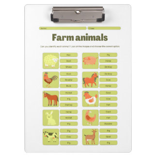Carpeta De Pinza Farm Animals Identification Educational Worksheet