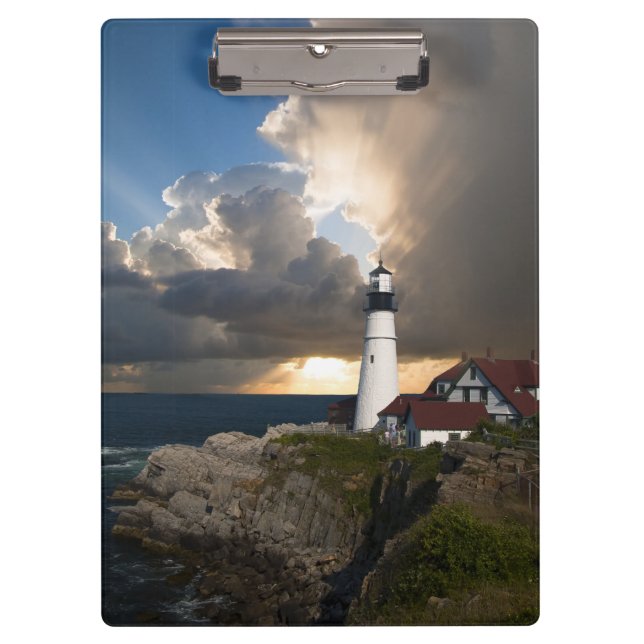 Carpeta De Pinza Faro de luz de cabeza de Portland, Maine, Portapap (Anverso)